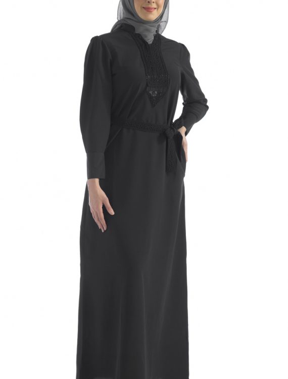 Black Abaya With Belt