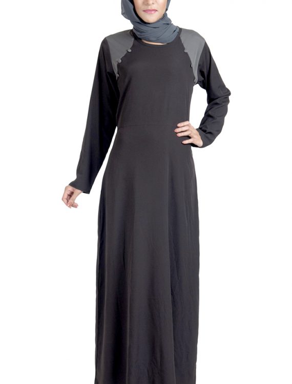Basic Black Crepe Abaya Dress