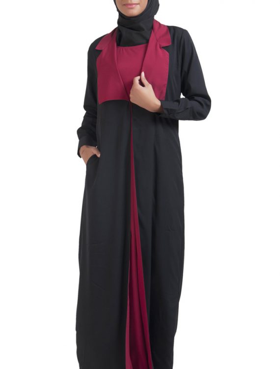 Jacket Style Two Piece Jilbaab Black