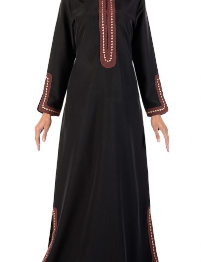 Dubai Embroidered Abaya Black