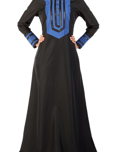 Black A Line Embroidered Abaya