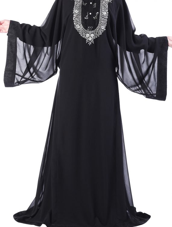 Sequin Abaya Dress Black