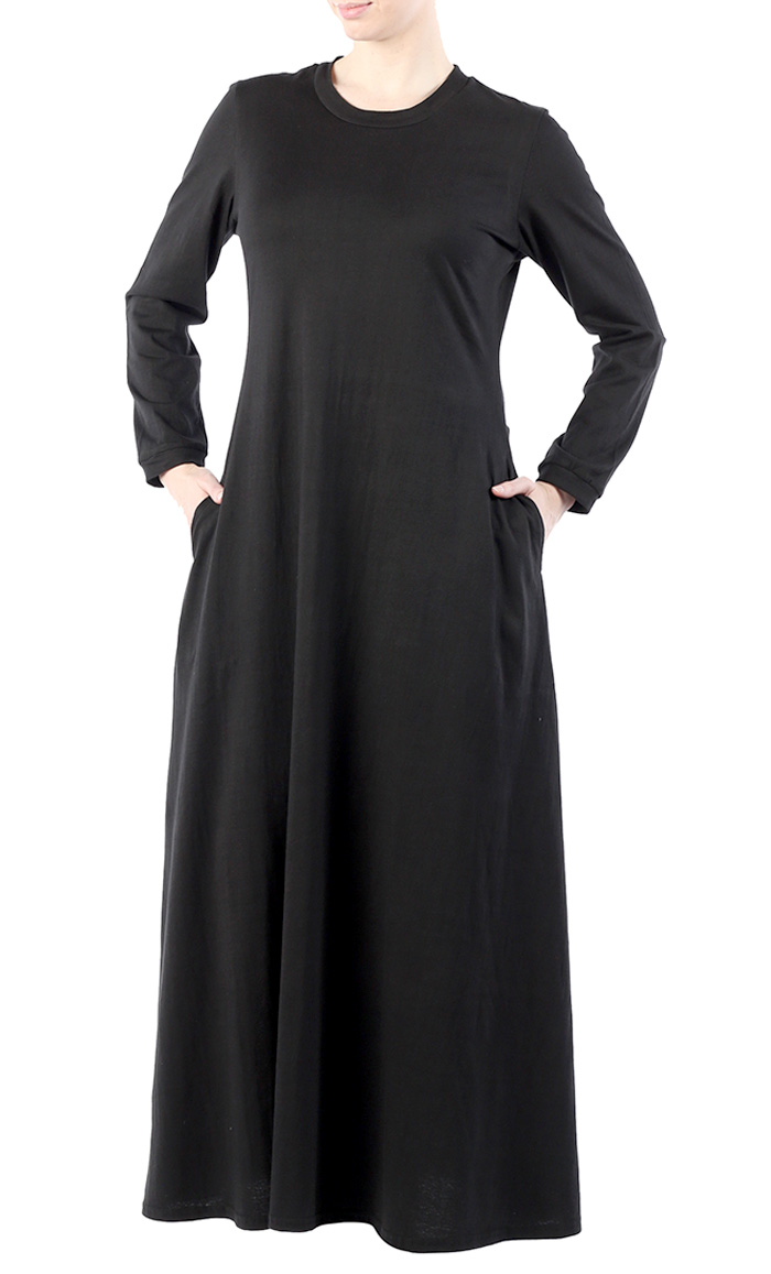 Comfortable Black T- Shirt Abaya Dress Black Shop at Discount Price ...