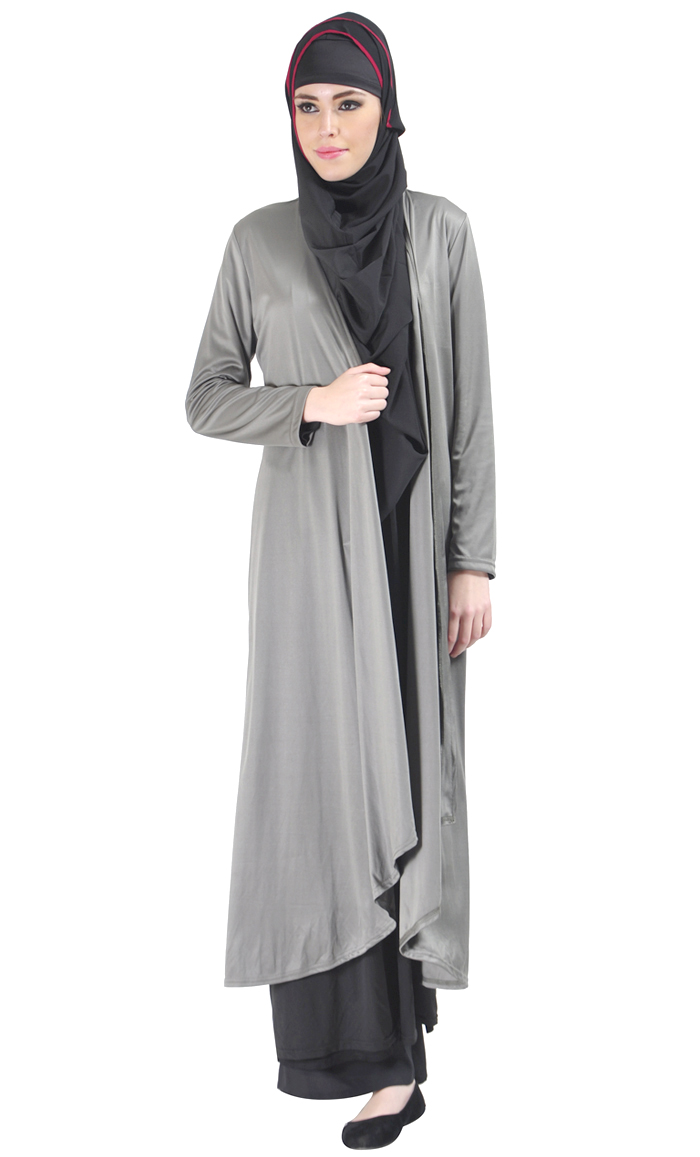 Classy Shrug Robe Grey Shop at Discount Price - Islamic Clothing