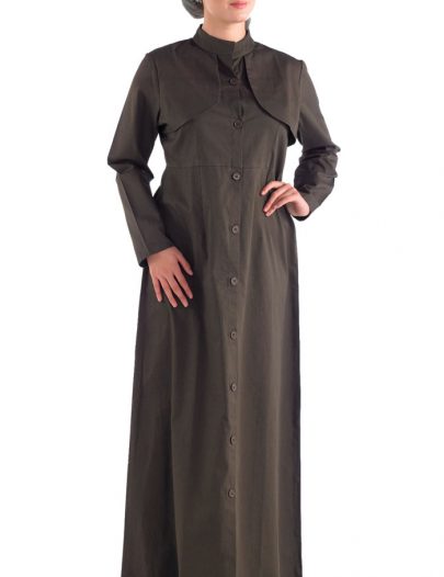 Front Open Jilbab With Vest Detail Black