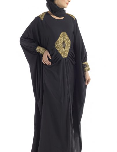 Saudi Abaya Kaftan Black