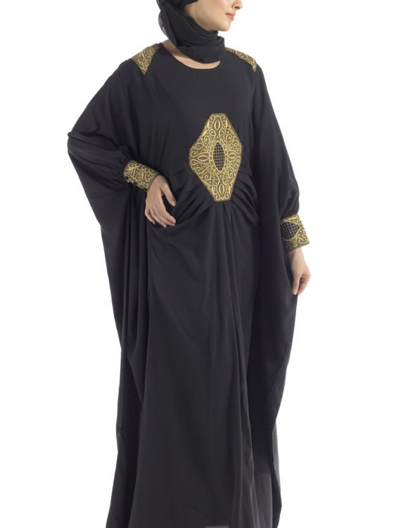 Saudi Abaya Kaftan Black
