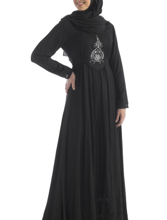 Saudi Black Abaya Dress Black