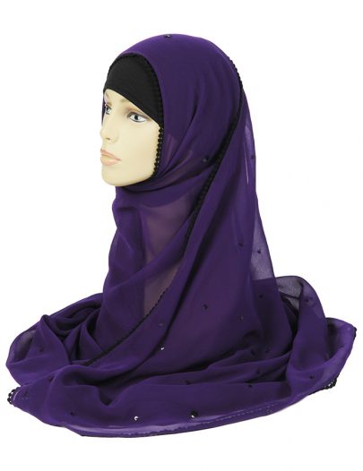 Purple Georgette Hijab