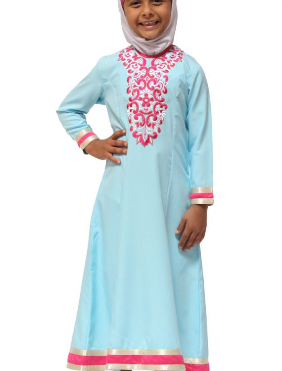 Embroidered Girls Abaya Dress Navy Shop at Discount Price - Islamic ...