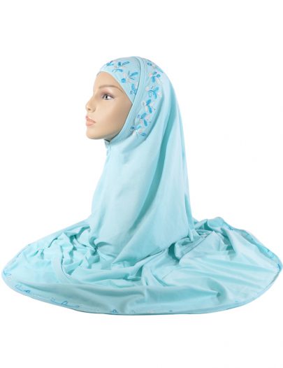 Aqua Marine Embroidered 2 Piece Al-Amirah Hijab