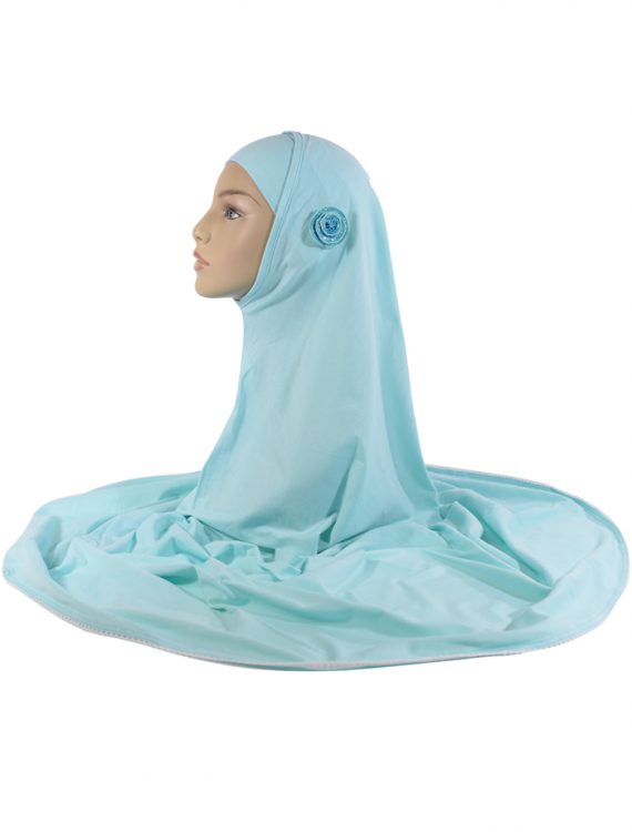 2 Piece Aqua Marine Al-Amirah Hijab With White Trim