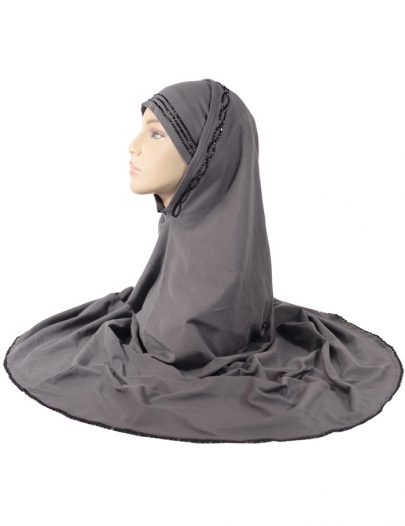 Grey Sequin 2 Piece Hijab