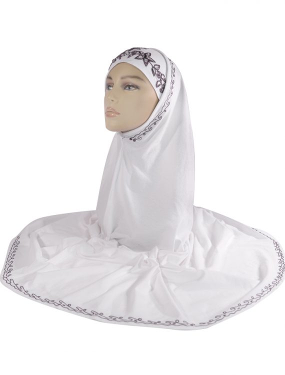 White And Purple Sequin Al-Amirah Hijab