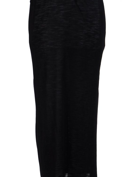 Black Viscose Knit Long Slip Skirt Under Dress