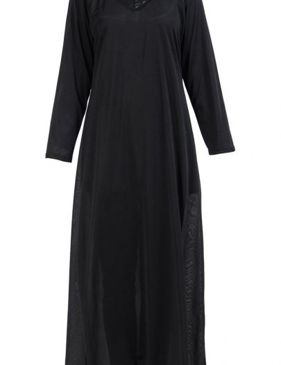 Full Length Lace Black Polyester Undergrment Slip Black