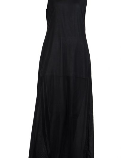 Sleeveless Full Length Black Polyester Under Dress Slip Black
