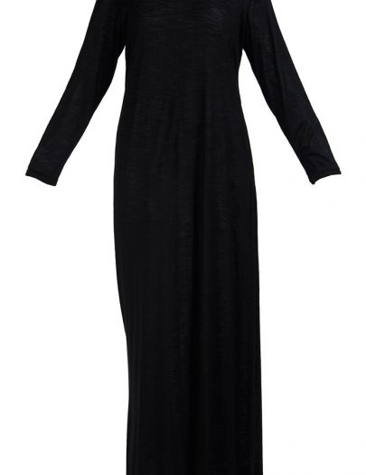 Full Length Viscose Knit Black Under Dress Slip Black
