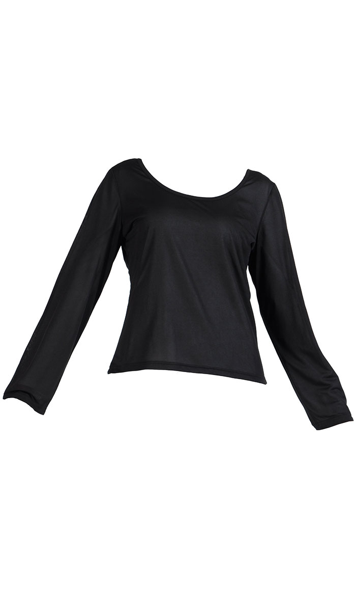 Long Sleeve Polyester Under Dress Slip Top Short Length Black Shop at ...