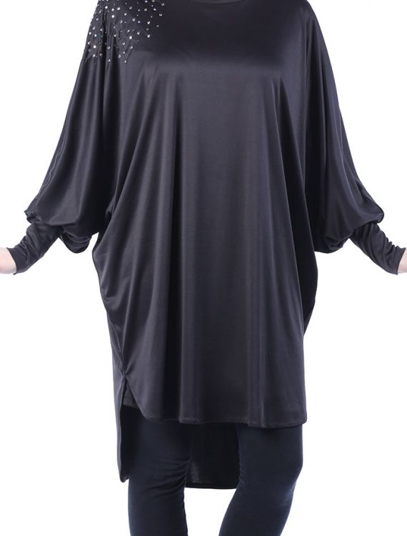 Sequin Butterfly Tunic Black