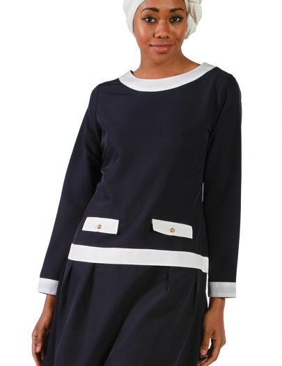 Nautical Dressy Tunic Black