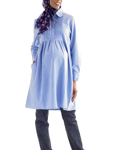 Halawa Cotton Maternity Kurti Blue