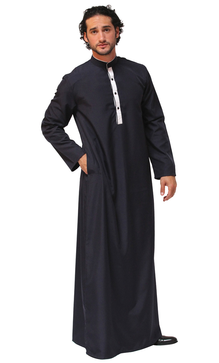 Mens Koshibo Thobe Black Shop at Discount Price - Islamic Clothing