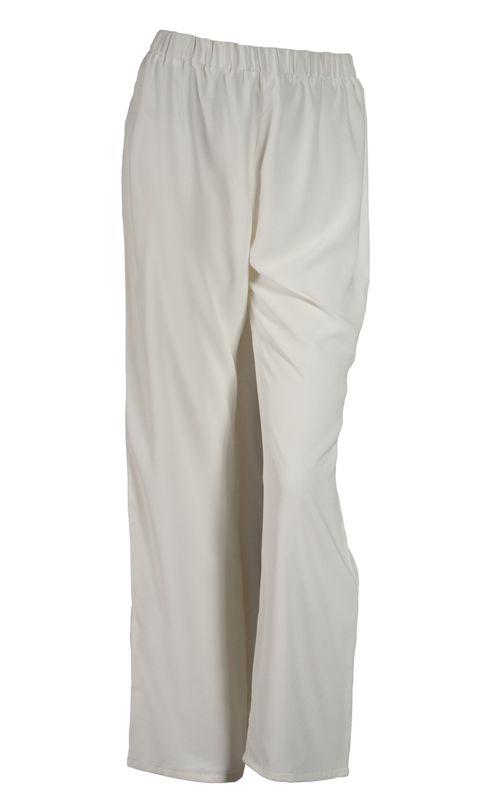 White Wide Leg Crepe Pants Shop at Discount Price - Islamic Clothing
