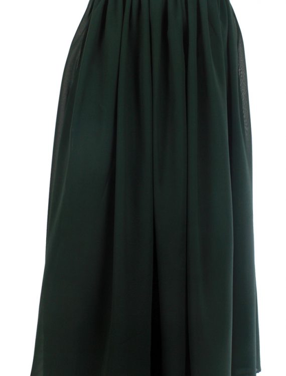 Basic Green Georgette Skirt Green Shop at Discount Price - Islamic Clothing