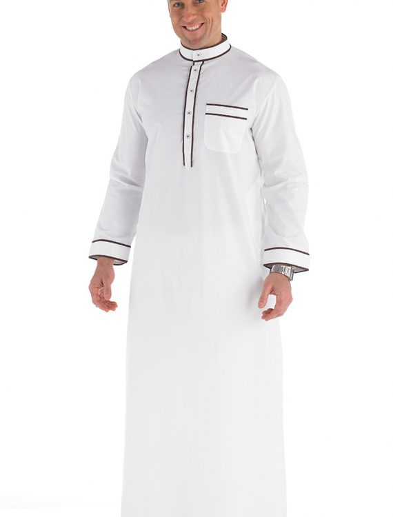 Arham Men's Jubba Dishdasha White Shop at Discount Price - Islamic Clothing