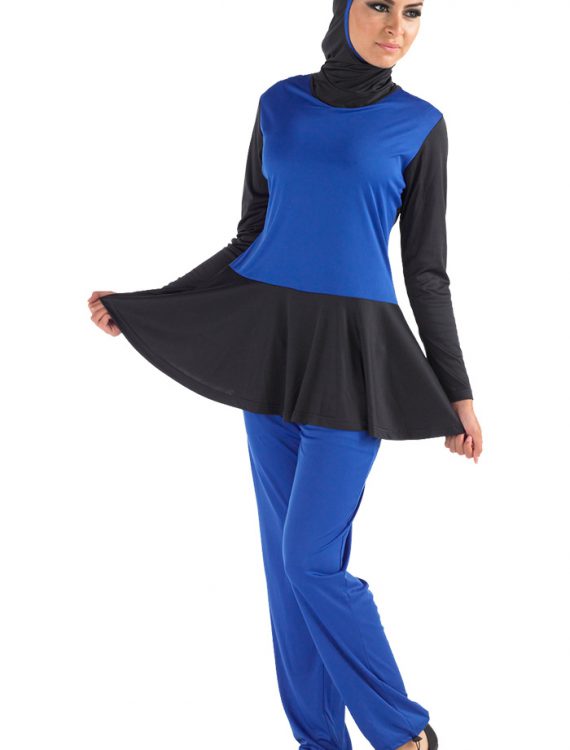 Azraq Burqini Set Blue With Black Shop at Discount Price - Islamic Clothing