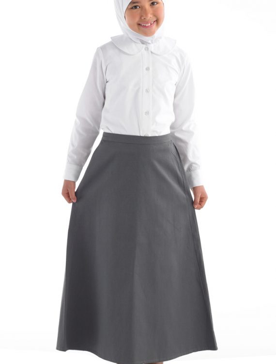 Cotton Twill Uniform Skirt- Kids Sizes Grey
