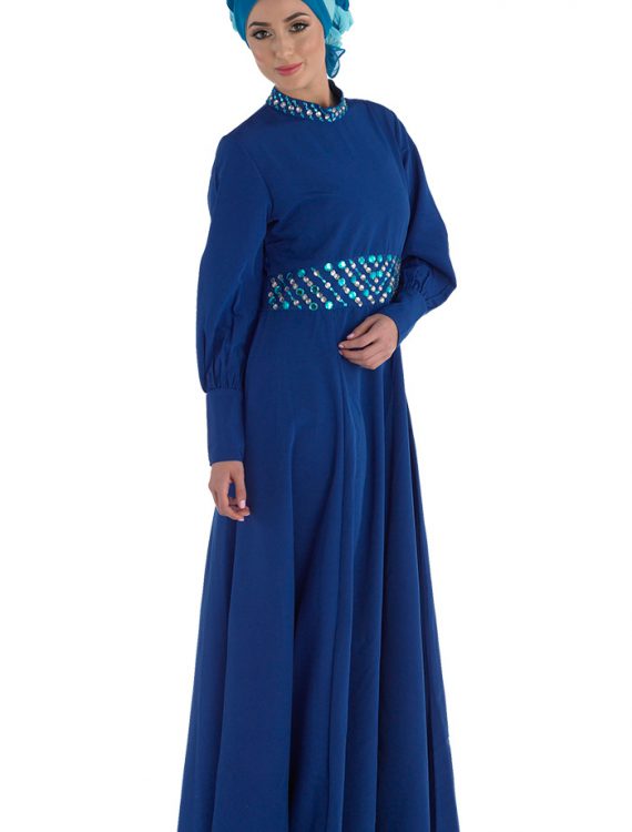 Evening Abaya Dress Monaco Blue