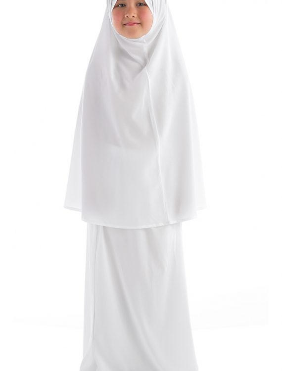 Girls Prayer Abaya White