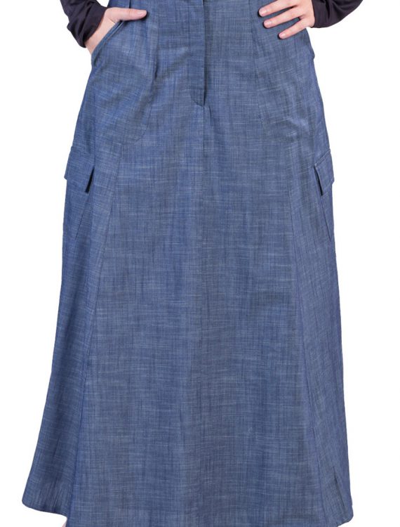 Light Denim Skirt Blue