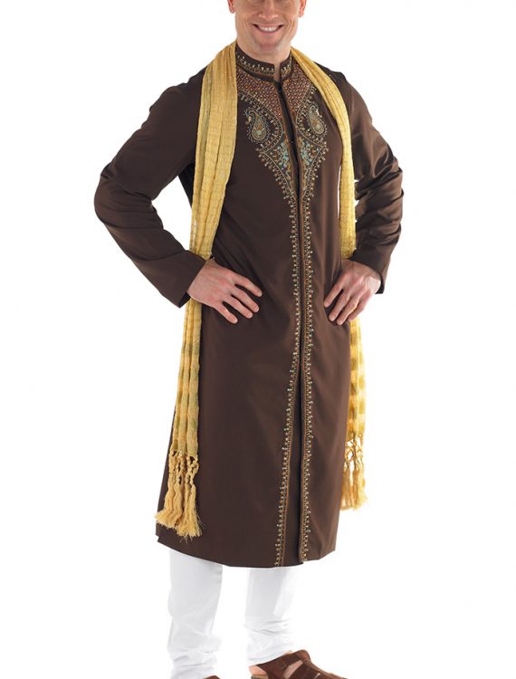 Mens Embroidered Set Brown