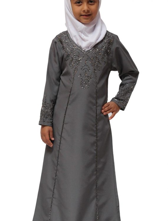 Rabiya Girl's Abaya Dark Grey