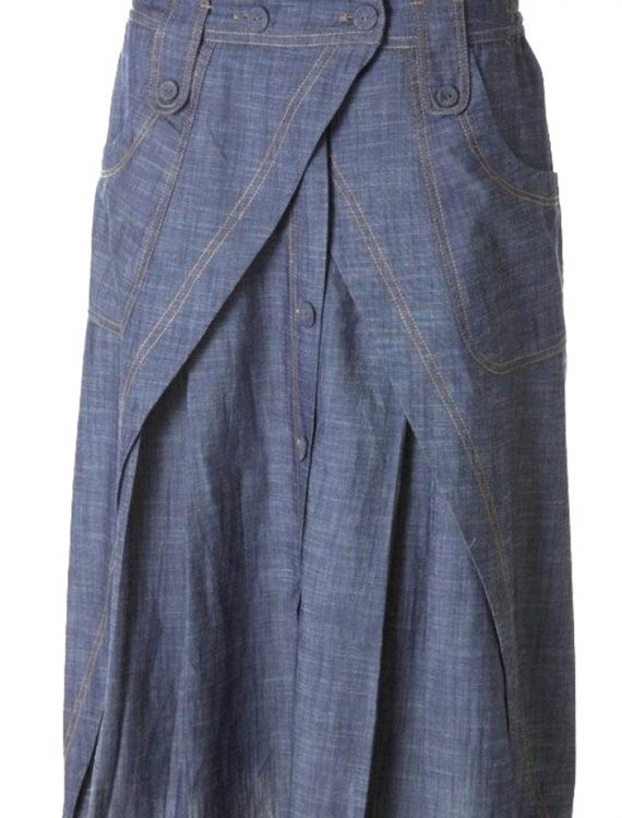 Wrapup Denim Skirt Blue